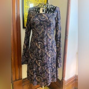 Known Supply Paisley Long Sleeve Dress - Size L